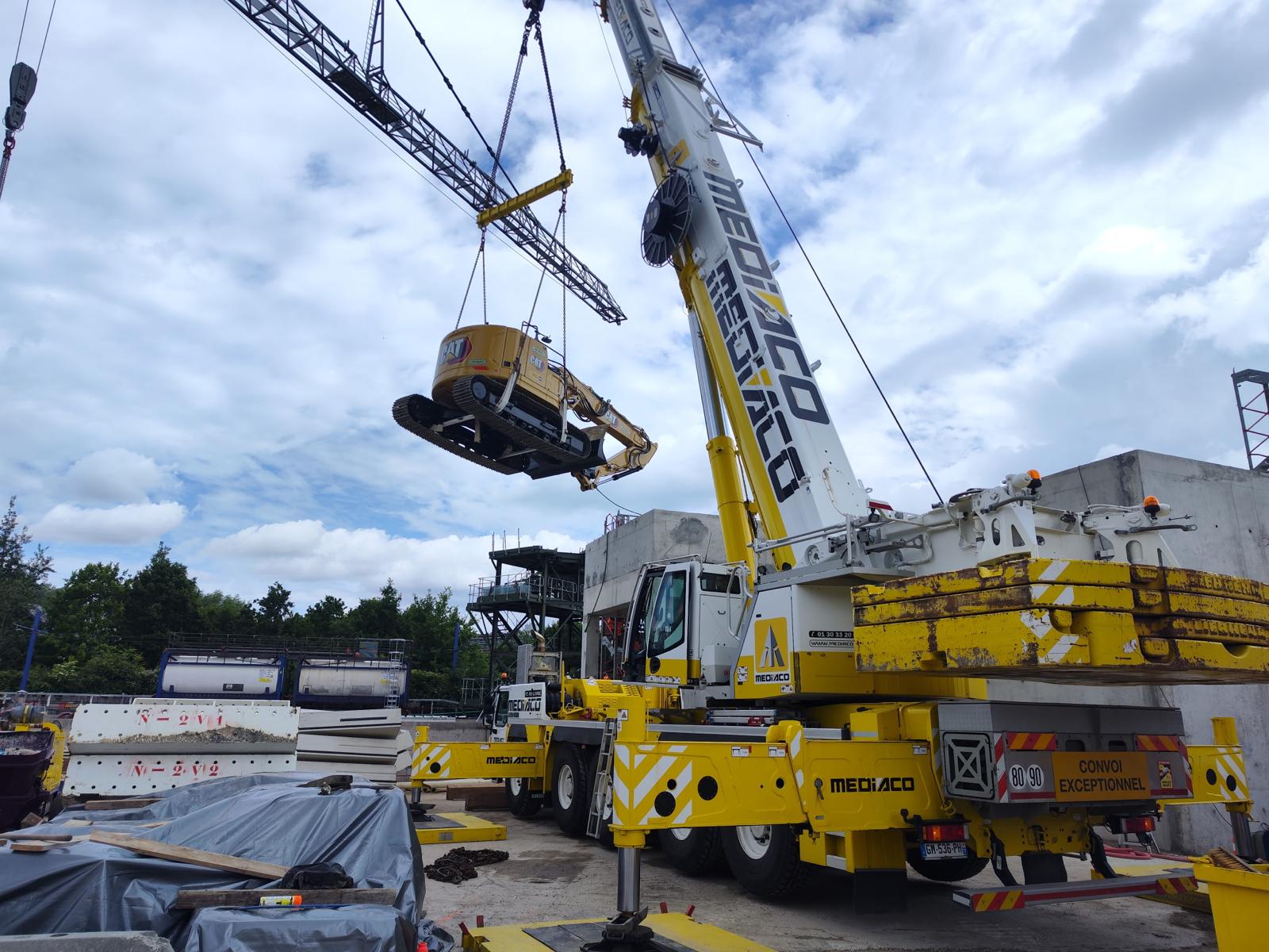 terrassement et génie civil du groupe Lheureux location sur les chantiers du Grand Paris Express